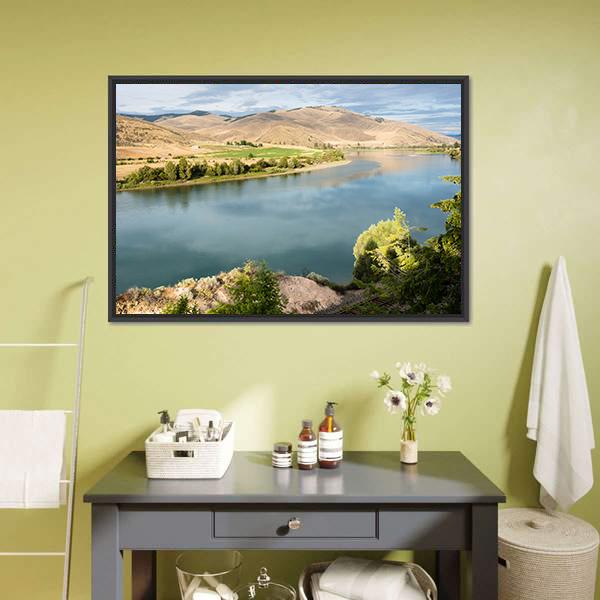 Flathead River In Montana Canvas Wall Art-1 Piece-Floating Frame-24" x 16"-Tiaracle