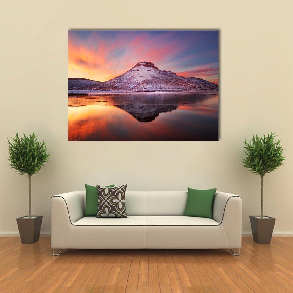 Flatiron Reservoir In Winter Canvas Wall Art-5 Horizontal-Gallery Wrap-22" x 12"-Tiaracle