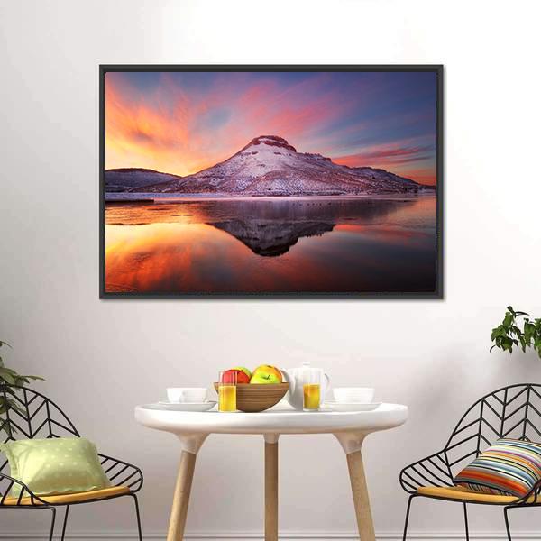 Flatiron Reservoir In Winter Canvas Wall Art-3 Horizontal-Gallery Wrap-25" x 16"-Tiaracle