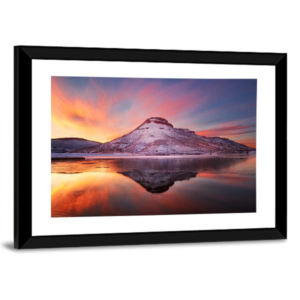 Flatiron Reservoir In Winter Canvas Wall Art-3 Horizontal-Gallery Wrap-25" x 16"-Tiaracle