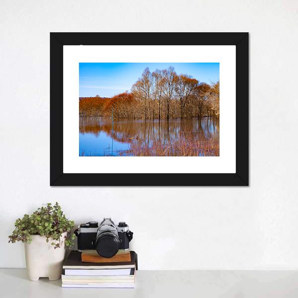 Flood On River Oka Canvas Wall Art-1 Piece-Framed Print-20" x 16"-Tiaracle