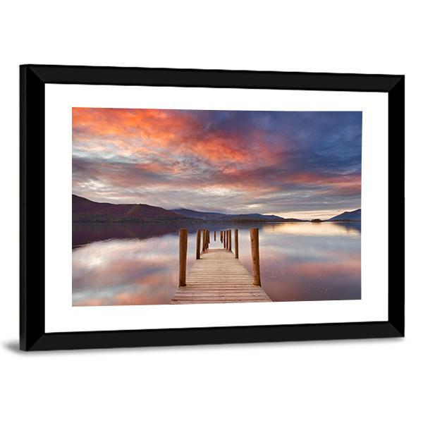 Flooded Jetty In Water Canvas Wall Art-3 Horizontal-Gallery Wrap-25" x 16"-Tiaracle