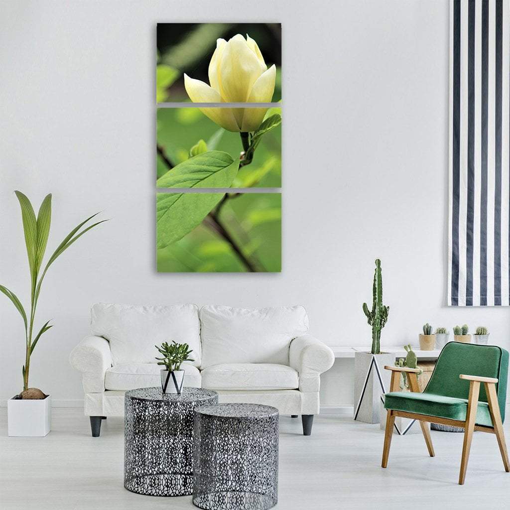 Flora Flower Bloom Vertical Canvas Wall Art-3 Vertical-Gallery Wrap-12" x 25"-Tiaracle