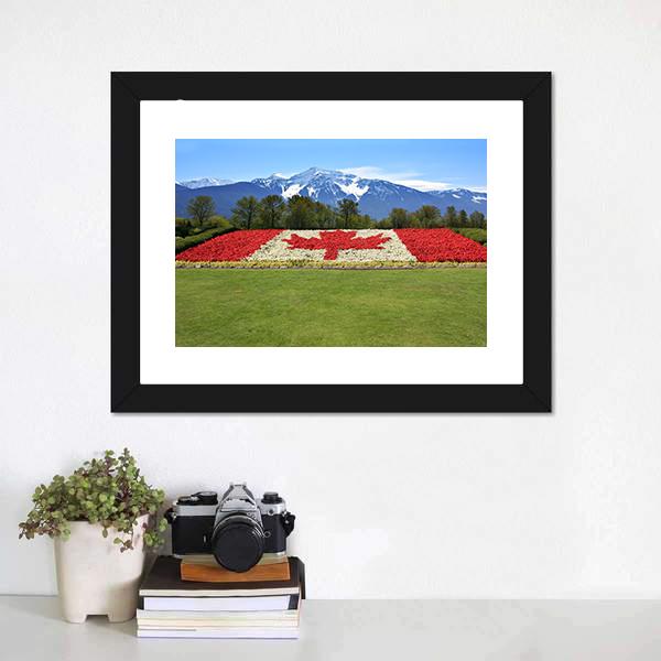 Floral Canadian Flag Canvas Wall Art-1 Piece-Framed Print-20" x 16"-Tiaracle