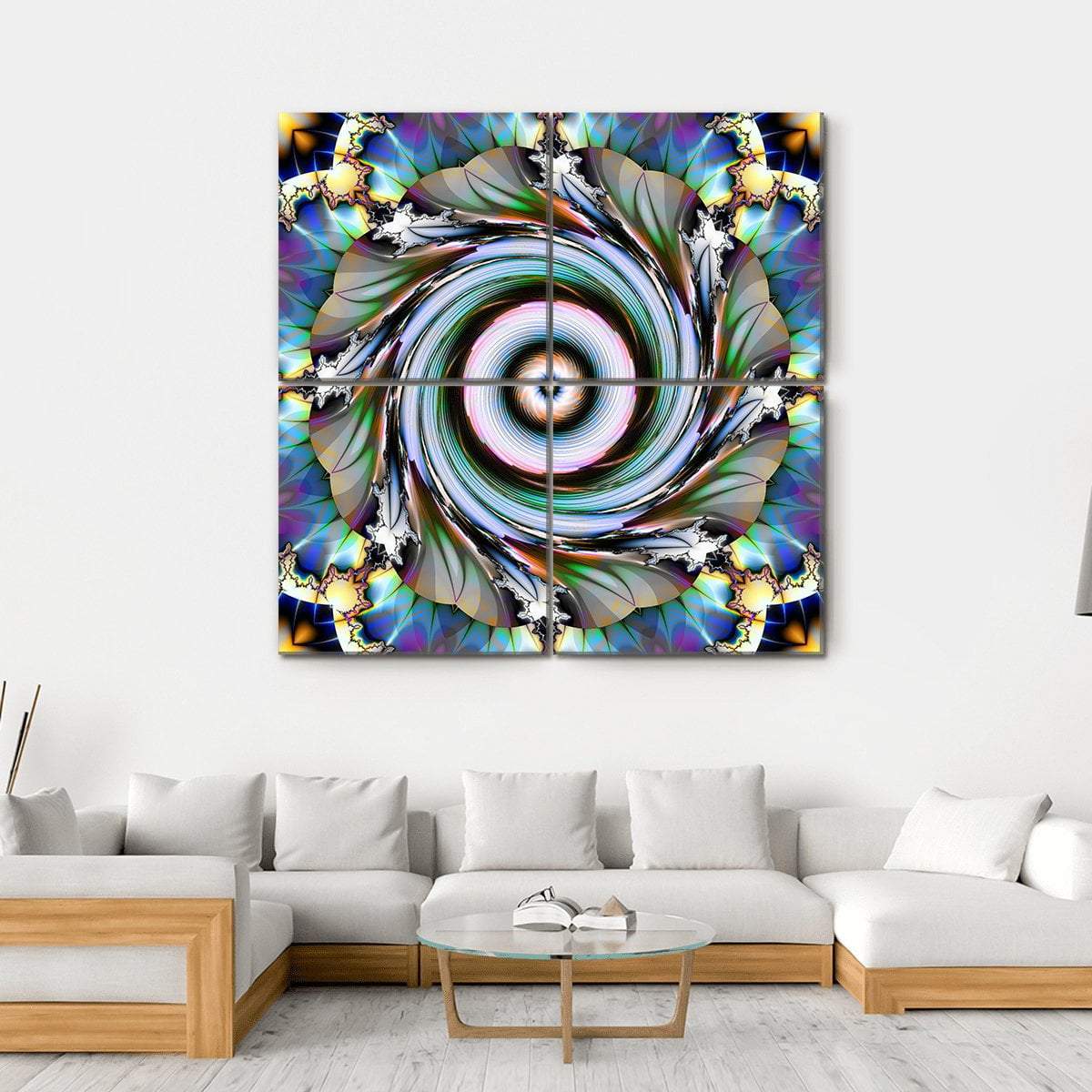 Floral Design Canvas Wall Art-4 Square-Gallery Wrap-17" x 17"-Tiaracle