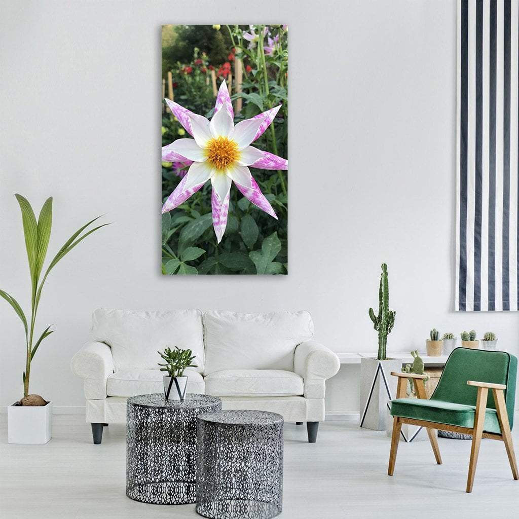 Floral Flower Vertical Canvas Wall Art-1 Vertical-Gallery Wrap-12" x 24"-Tiaracle