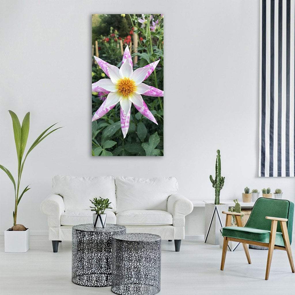 Floral Flower Vertical Canvas Wall Art-3 Vertical-Gallery Wrap-12" x 25"-Tiaracle