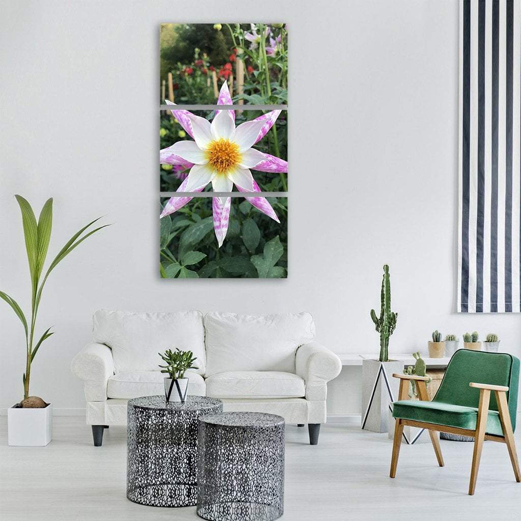 Floral Flower Vertical Canvas Wall Art-3 Vertical-Gallery Wrap-12" x 25"-Tiaracle