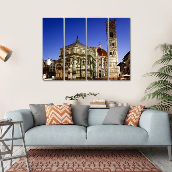 Florence Cathedral Duomo Canvas Wall Art-4 Horizontal-Gallery Wrap-34" x 24"-Tiaracle