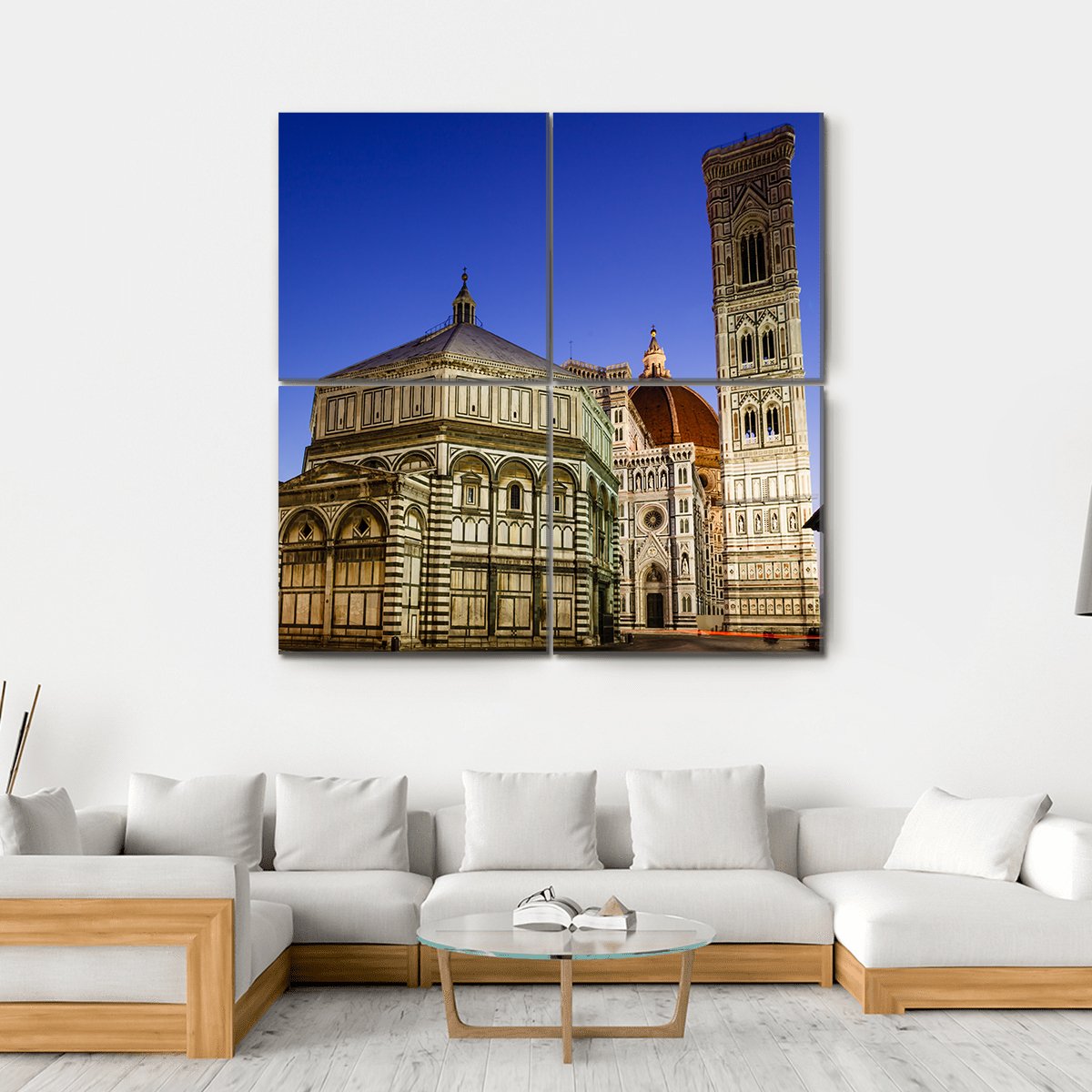 Florence Cathedral Duomo Canvas Wall Art-4 Square-Gallery Wrap-17" x 17"-Tiaracle
