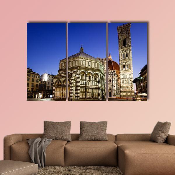Florence Cathedral Duomo Canvas Wall Art-3 Horizontal-Gallery Wrap-37" x 24"-Tiaracle