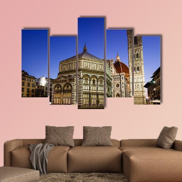 Florence Cathedral Duomo Canvas Wall Art-5 Pop-Gallery Wrap-47" x 32"-Tiaracle