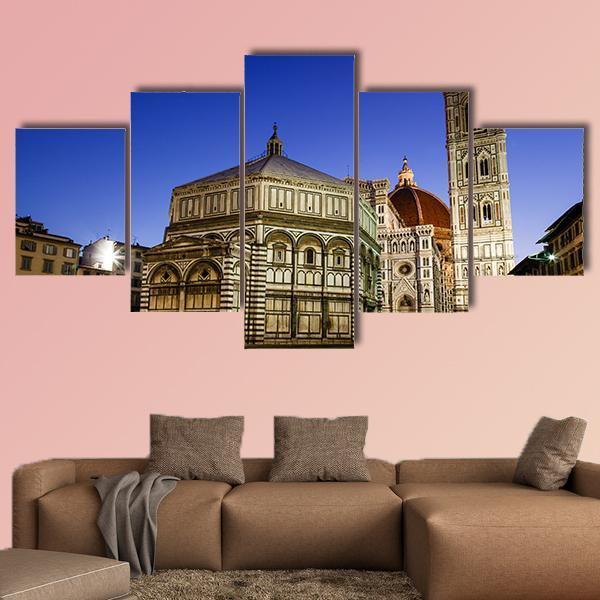 Florence Cathedral Duomo Canvas Wall Art-5 Star-Gallery Wrap-62" x 32"-Tiaracle