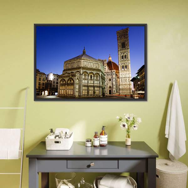 Florence Cathedral Duomo Canvas Wall Art-1 Piece-Floating Frame-24" x 16"-Tiaracle