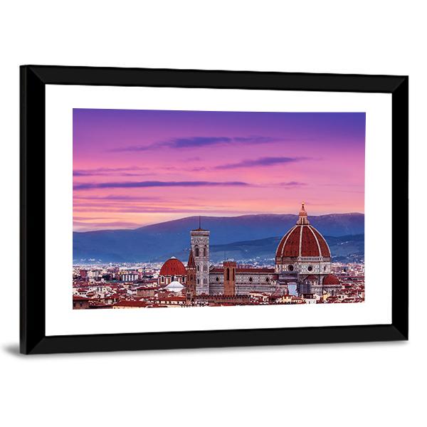 Florence City Skyline Canvas Wall Art-5 Horizontal-Gallery Wrap-22" x 12"-Tiaracle