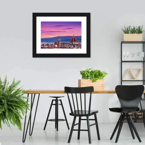 Florence City Skyline Canvas Wall Art-5 Horizontal-Gallery Wrap-22" x 12"-Tiaracle