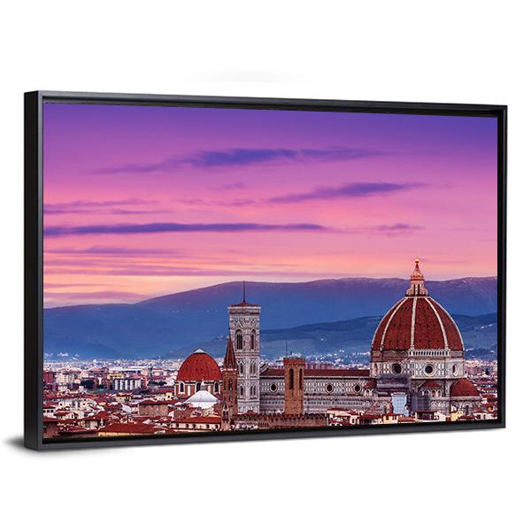 Florence City Skyline Canvas Wall Art-5 Horizontal-Gallery Wrap-22" x 12"-Tiaracle