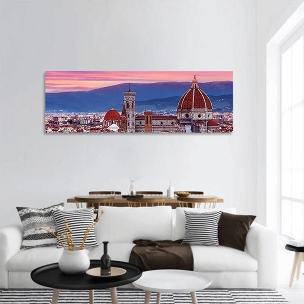 Florence City Skyline Panoramic Canvas Wall Art-1 Piece-36" x 12"-Tiaracle