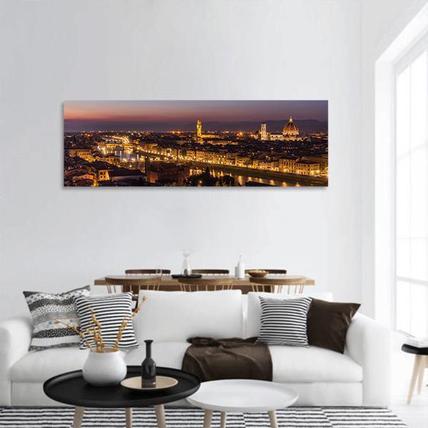 Florence Cityscape Italy Panoramic Canvas Wall Art-1 Piece-36" x 12"-Tiaracle