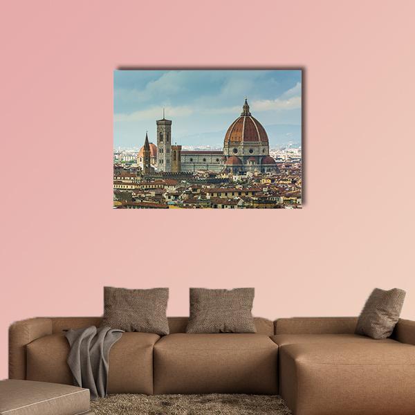 Florence Duomo And Tower Bell Canvas Wall Art-1 Piece-Gallery Wrap-36" x 24"-Tiaracle
