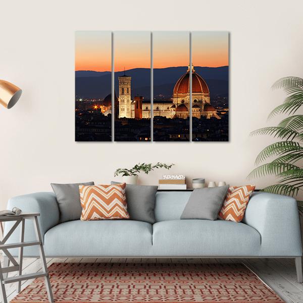 Florence Duomo Cathedral Canvas Wall Art-4 Horizontal-Gallery Wrap-34" x 24"-Tiaracle