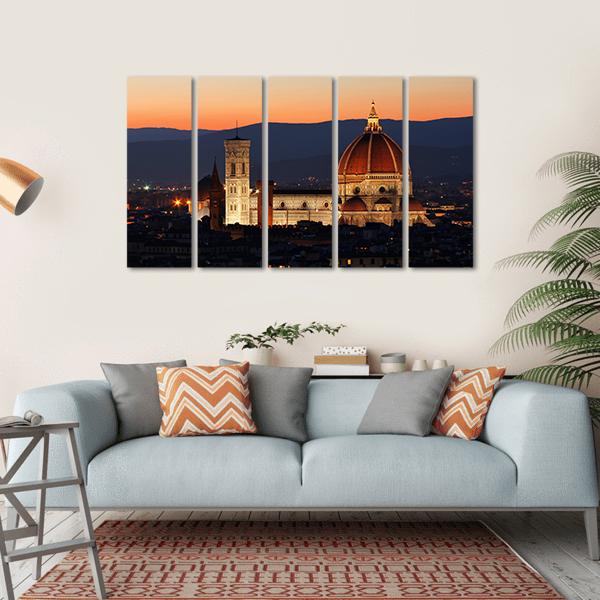 Florence Duomo Cathedral Canvas Wall Art-5 Horizontal-Gallery Wrap-22" x 12"-Tiaracle