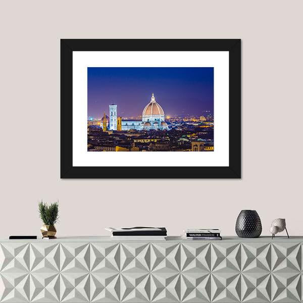 Florence During Evening Hours Canvas Wall Art-1 Piece-Framed Print-30" x 20"-Tiaracle