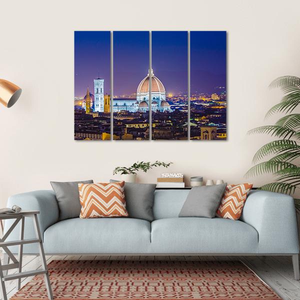 Florence During Evening Hours Canvas Wall Art-4 Horizontal-Gallery Wrap-34" x 24"-Tiaracle