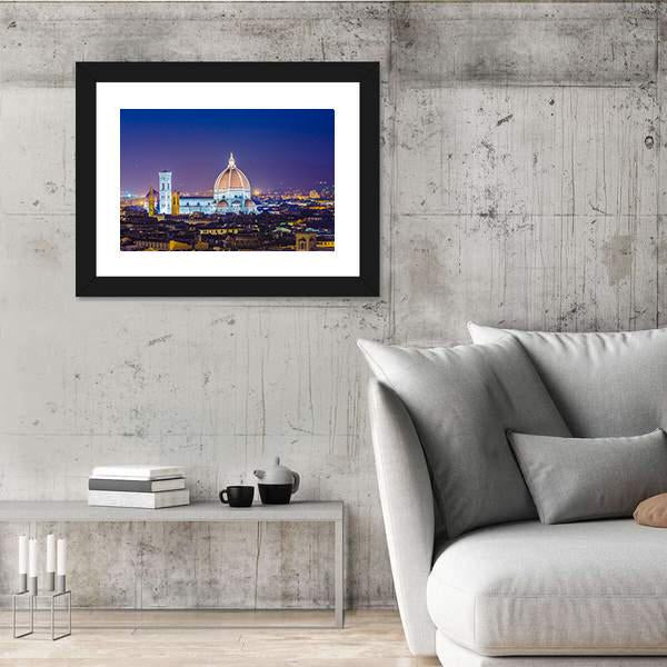 Florence During Evening Hours Canvas Wall Art-3 Horizontal-Gallery Wrap-25" x 16"-Tiaracle