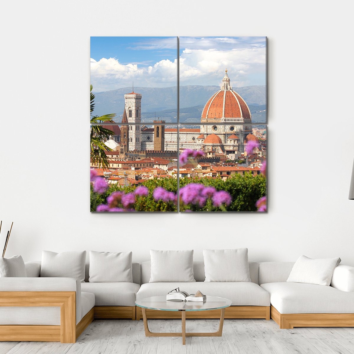 Florence In Spring Canvas Wall Art-4 Square-Gallery Wrap-17" x 17"-Tiaracle