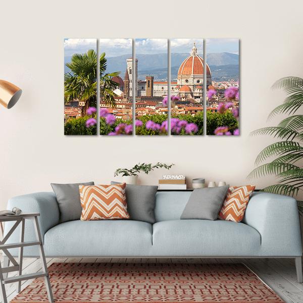 Florence In Spring Canvas Wall Art-5 Horizontal-Gallery Wrap-22" x 12"-Tiaracle