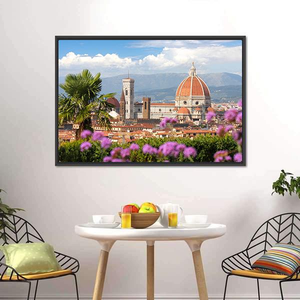 Florence In Spring Canvas Wall Art-5 Horizontal-Gallery Wrap-22" x 12"-Tiaracle