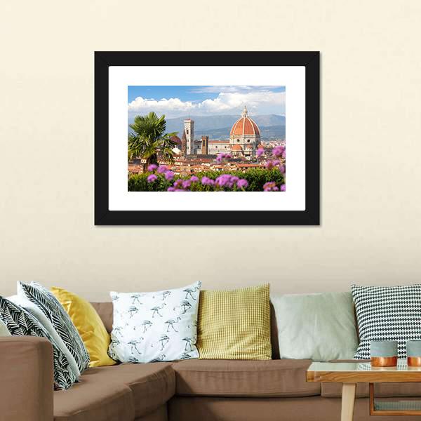 Florence In Spring Canvas Wall Art-5 Horizontal-Gallery Wrap-22" x 12"-Tiaracle
