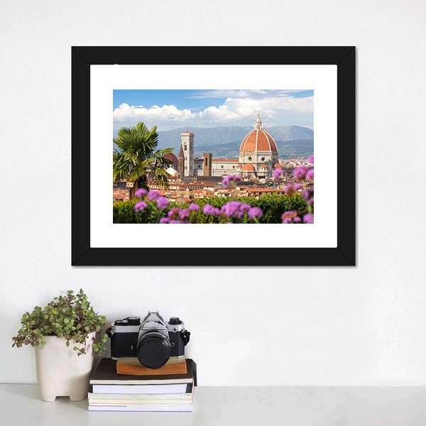 Florence In Spring Canvas Wall Art-1 Piece-Framed Print-20" x 16"-Tiaracle