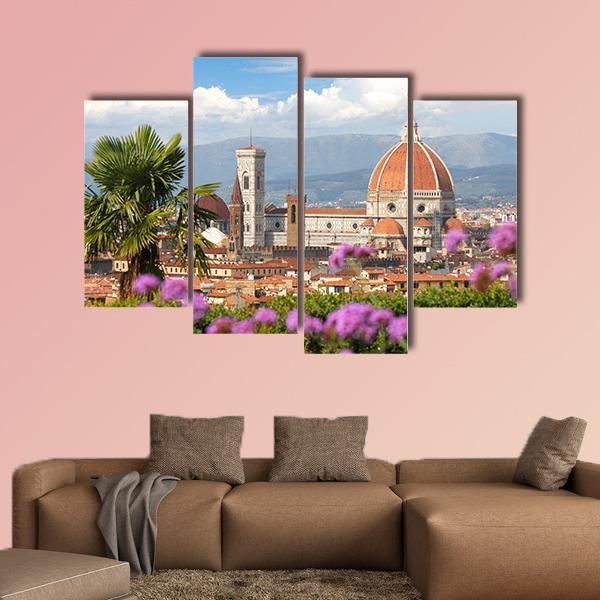 Florence In Spring Canvas Wall Art-4 Pop-Gallery Wrap-50" x 32"-Tiaracle