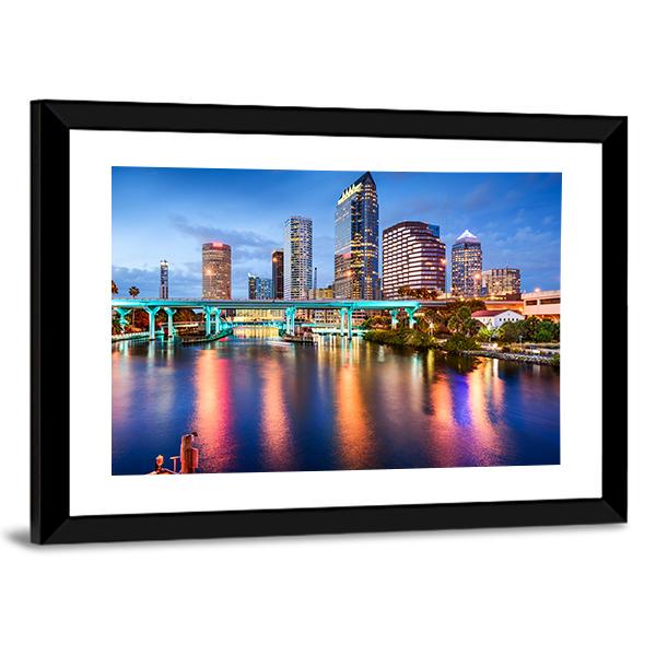 Florida Downtown City Canvas Wall Art-5 Horizontal-Gallery Wrap-22" x 12"-Tiaracle