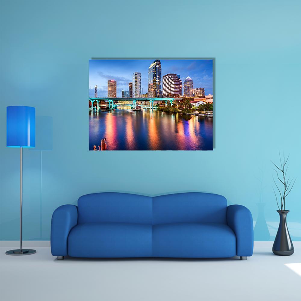 Florida Downtown City Canvas Wall Art-1 Piece-Gallery Wrap-48" x 32"-Tiaracle