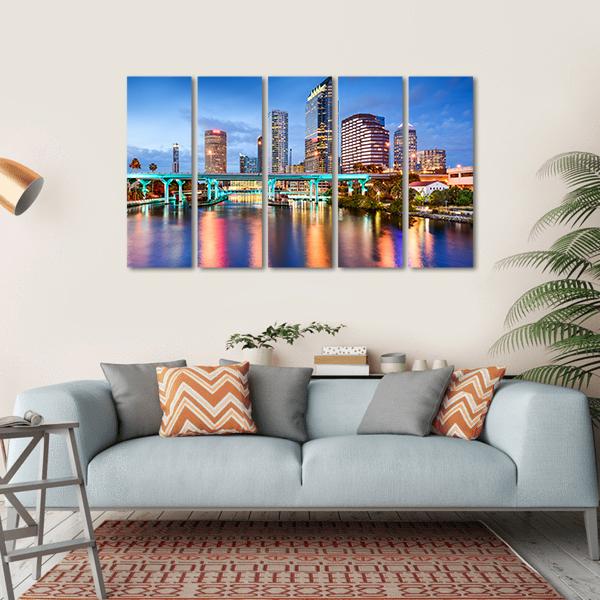 Florida Downtown City Canvas Wall Art-5 Horizontal-Gallery Wrap-22" x 12"-Tiaracle