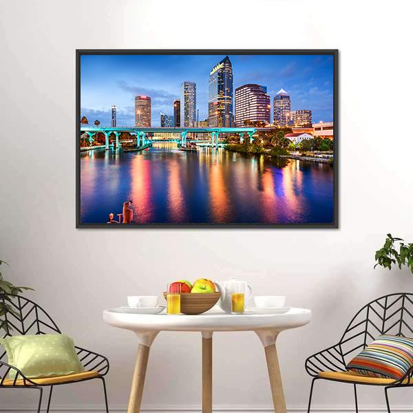 Florida Downtown City Canvas Wall Art-3 Horizontal-Gallery Wrap-25" x 16"-Tiaracle