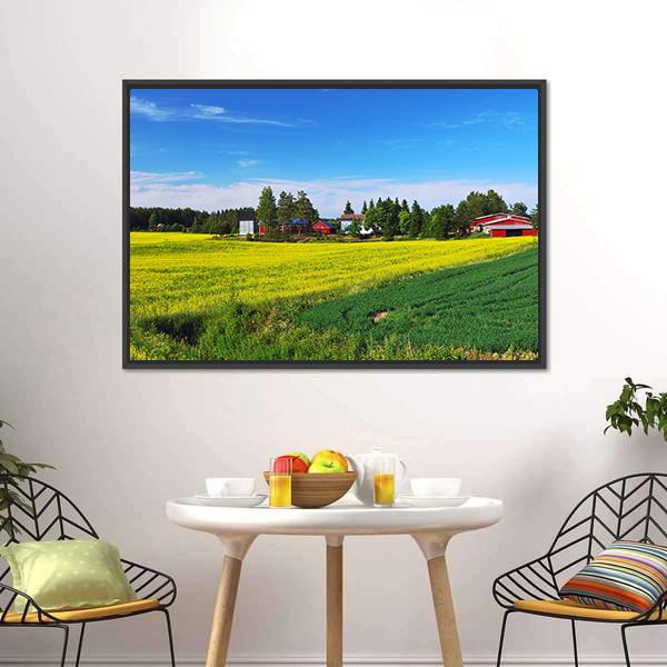 Flowers Field Finland Canvas Wall Art-3 Horizontal-Gallery Wrap-25" x 16"-Tiaracle