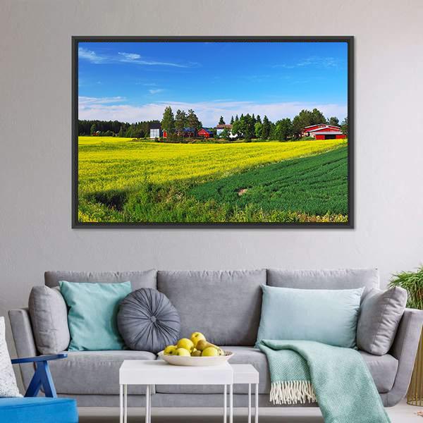 Flowers Field Finland Canvas Wall Art-3 Horizontal-Gallery Wrap-25" x 16"-Tiaracle
