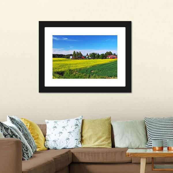 Flowers Field Finland Canvas Wall Art-3 Horizontal-Gallery Wrap-25" x 16"-Tiaracle