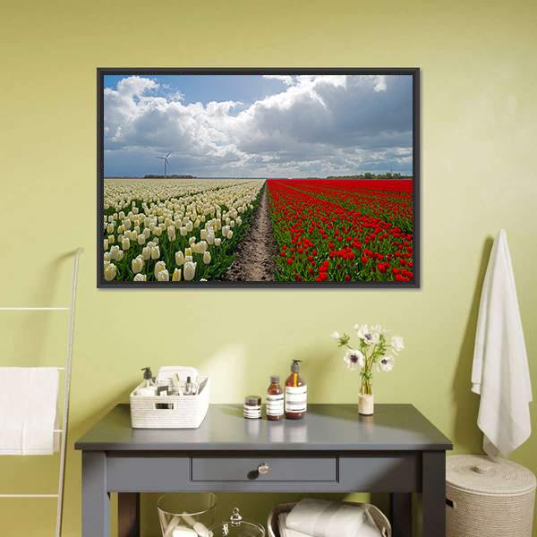 Flowers In Spring Canvas Wall Art-1 Piece-Floating Frame-24" x 16"-Tiaracle