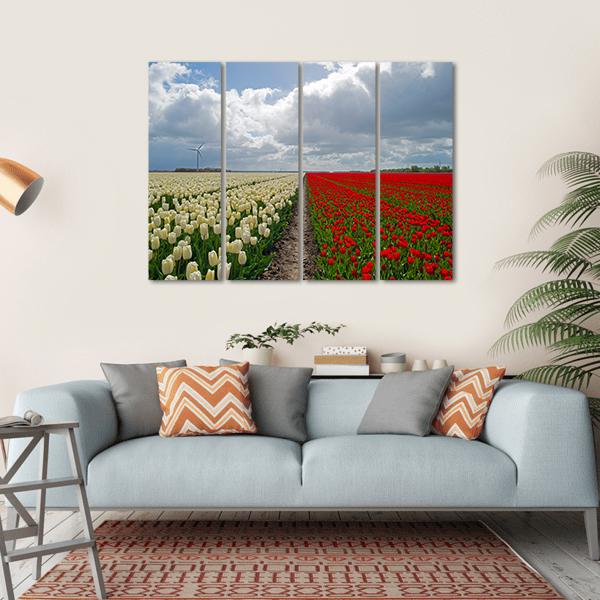 Flowers In Spring Canvas Wall Art-4 Horizontal-Gallery Wrap-34" x 24"-Tiaracle