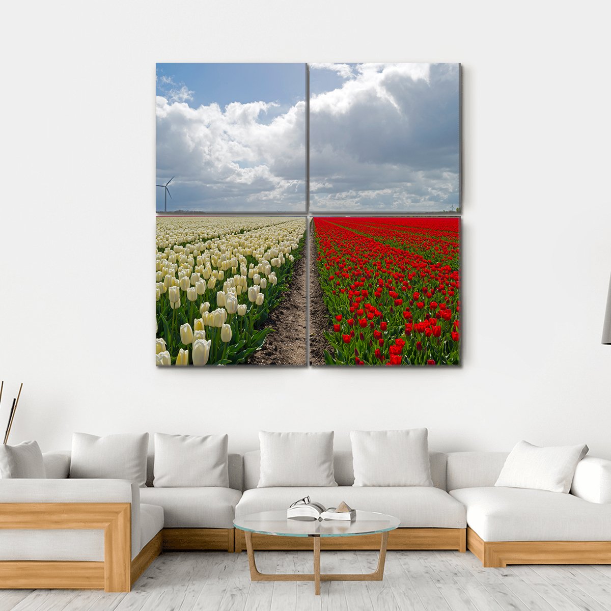 Flowers In Spring Canvas Wall Art-4 Square-Gallery Wrap-17" x 17"-Tiaracle