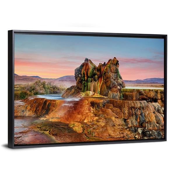 Fly Geyser Nevada Canvas Wall Art-3 Horizontal-Gallery Wrap-25" x 16"-Tiaracle