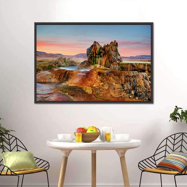 Fly Geyser Nevada Canvas Wall Art-3 Horizontal-Gallery Wrap-25" x 16"-Tiaracle