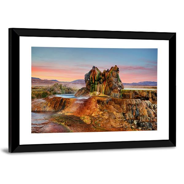 Fly Geyser Nevada Canvas Wall Art-3 Horizontal-Gallery Wrap-25" x 16"-Tiaracle