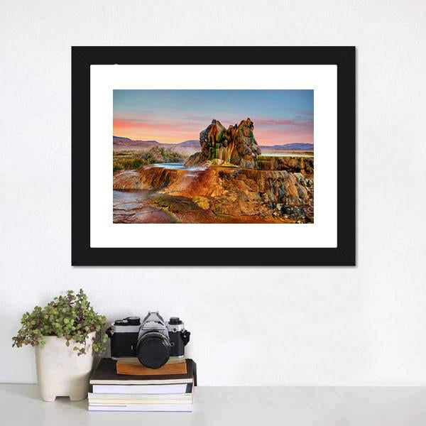 Fly Geyser Nevada Canvas Wall Art-1 Piece-Framed Print-20" x 16"-Tiaracle