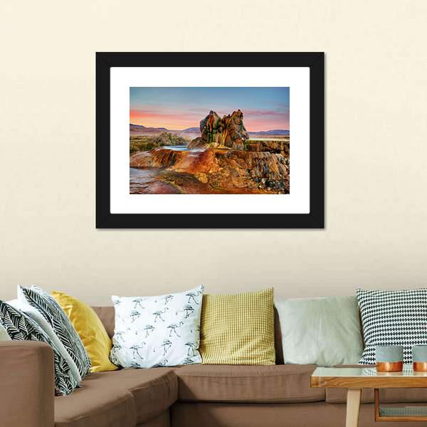 Fly Geyser Nevada Canvas Wall Art-3 Horizontal-Gallery Wrap-25" x 16"-Tiaracle